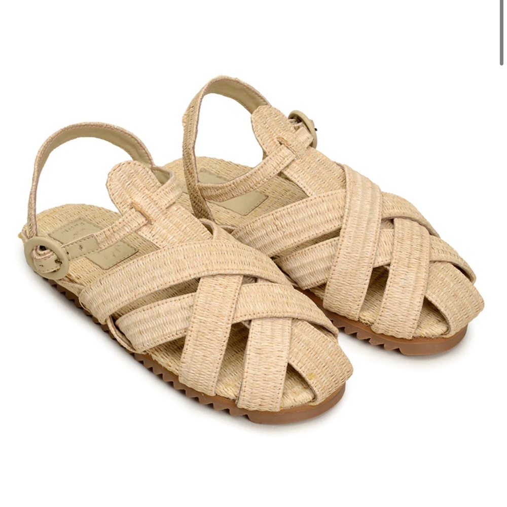 FARM Rio Synthetic Raffia Zigzag Sandal in Natural Sz 8.5
